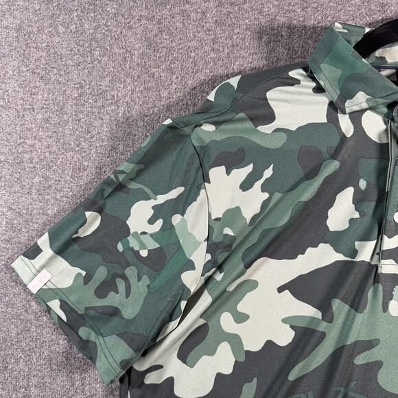 RLX Ralph Lauren Polo Shirt Mens Medium Green Camo Golf Wicking Stretch Tech - Picture 8 of 13